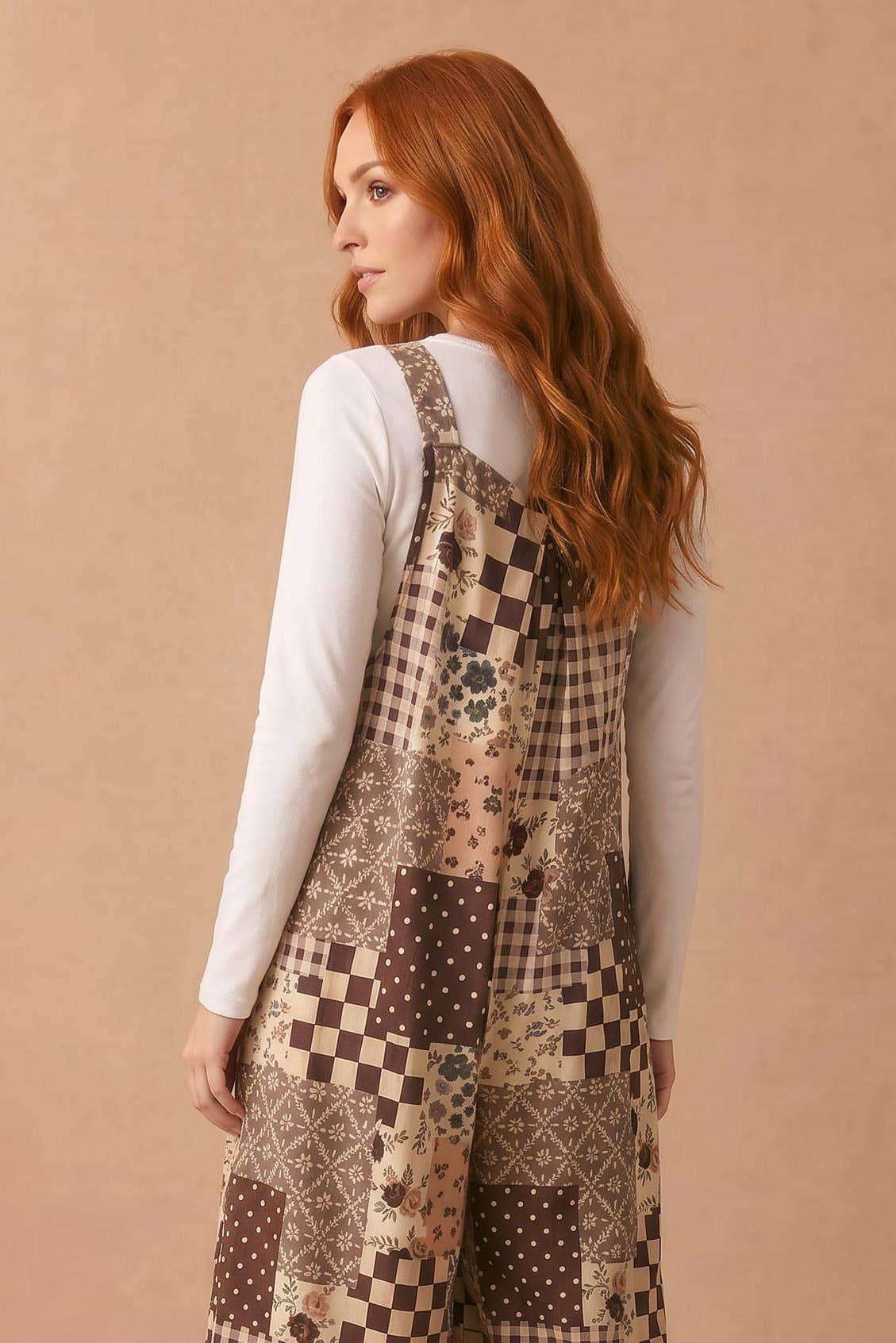Haptics Floral Patchwork Wide Leg Overalls
