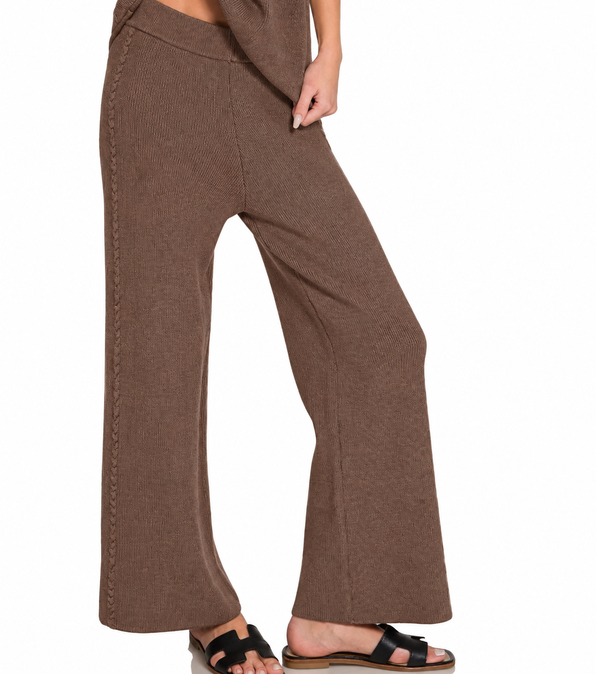Zenana Corded Knit Wide Leg Pants