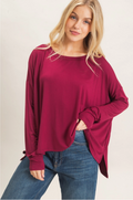 Hyfve Berry Oversized Boat Neck Top