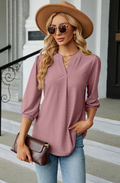 Lily Clothing Textured 3/4 Sleeve Blouse