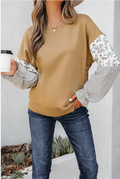 Pretty Bash Floral & Stripe Patchwork Sleeve Sweatshirt