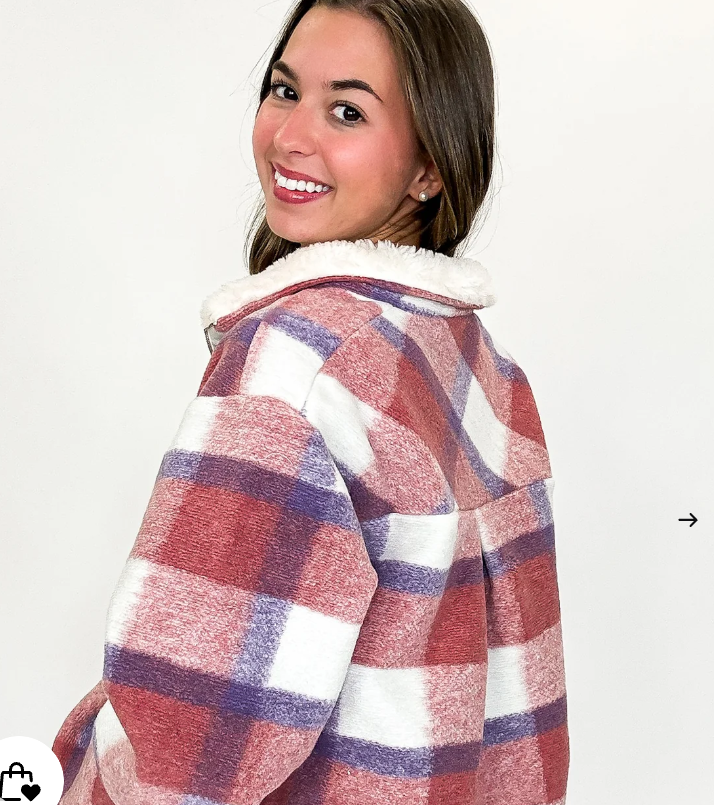 Heyson Cabin Glow Plaid Quarter-Zip Fleece Pullover – Pink/Purple