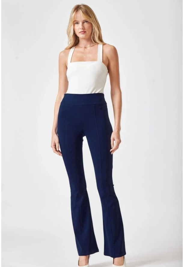 Dear Scarlett Magic High-Waisted Flare Pants – Navy