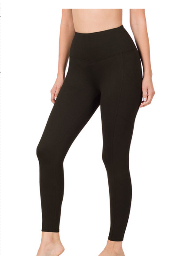 Zenana Buttery Soft High-Waist Full-Length Leggings with Pockets