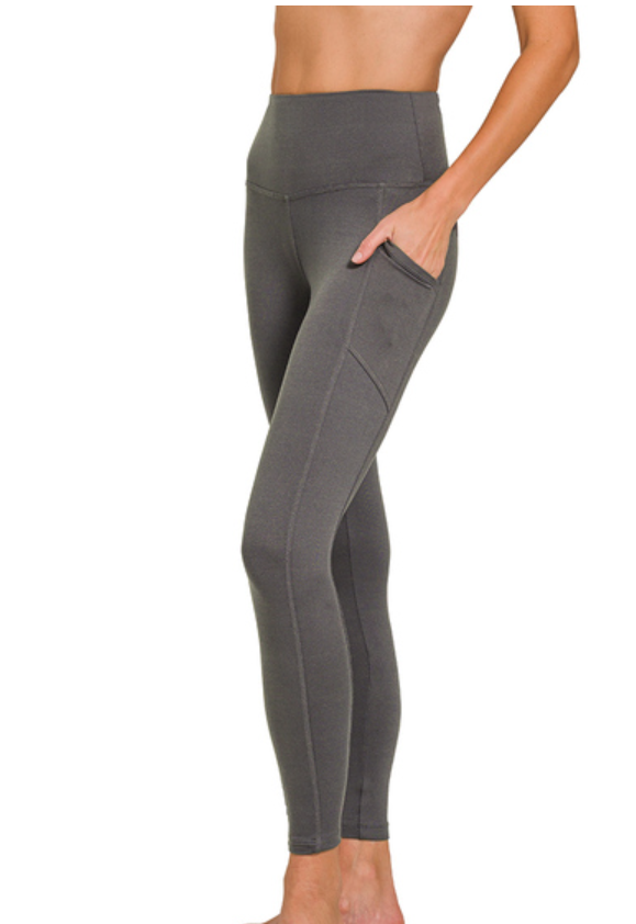 Zenana Buttery Soft High-Waist Full-Length Leggings with Pockets