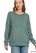 Zenana Cloud Soft Brushed Hacci Pullover