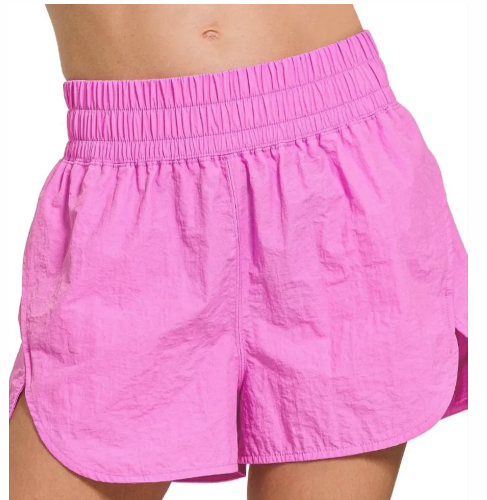 Windbreaker Smocked Waist Active Shorts