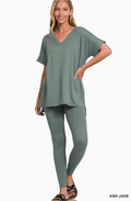 Zenana Buttery Soft V-Neck Tunic & Leggings Set