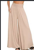 Double Gauze Wide Leg Capri Pants