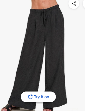 Double Gauze Wide Leg Capri Pants
