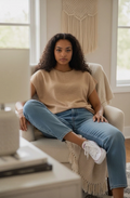 Zenana Oversized Rolled Sleeve Knit Top