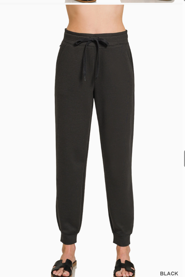Zenana Cotton Drawstring Joggers
