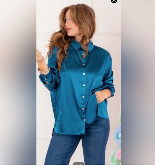 Zenana Satin Relaxed Button-Down Shirt