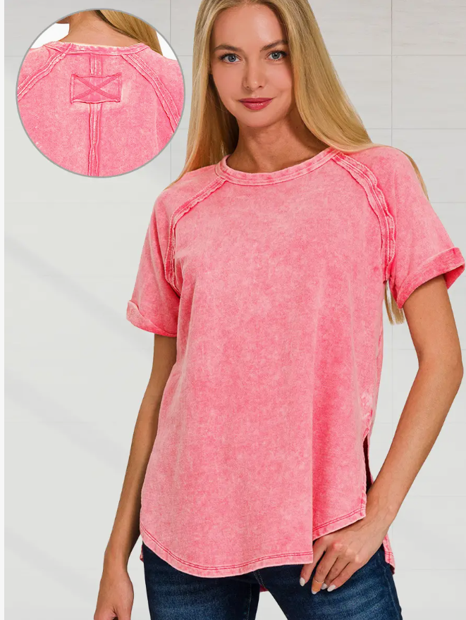 Mineral Washed Exposed Seam Oversized Tee