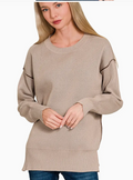 Exposed Seam Relaxed Knit Sweater