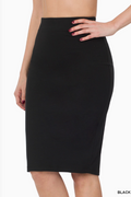 Zenana Ponte Knee-Length Pencil Skirt PLUS SIZE