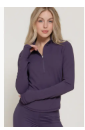 Quarter-Zip Mock Neck Thumbhole Active Top