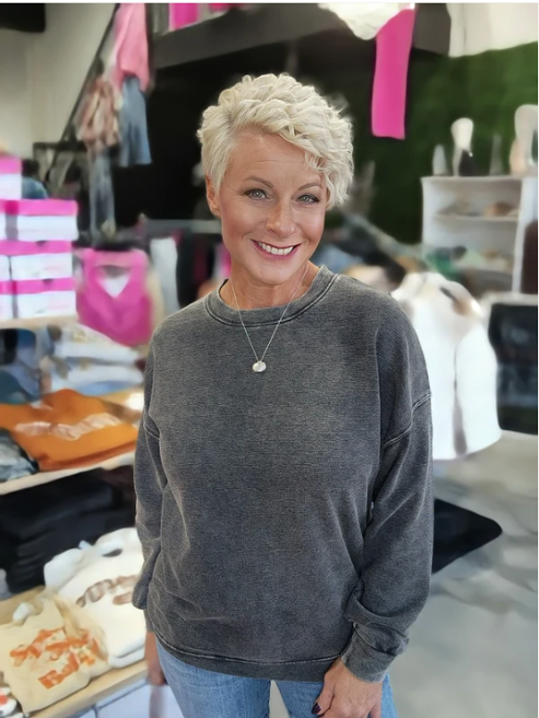 Zenana Washed French Terry Oversized Crewneck Sweatshirt – Charcoal