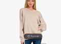 Zenana Exposed Seam Acid Wash French Terry Sweatshirt