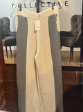 Heyson Chic Knit Wide-Leg Pants – Cream/Black