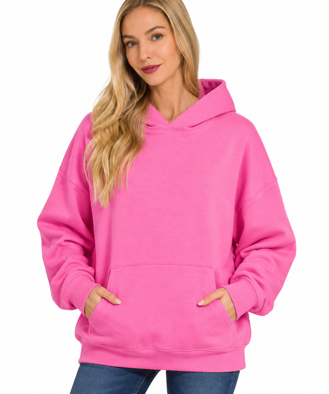 Zenana Oversized Scuba Hoodie with Front Pocket