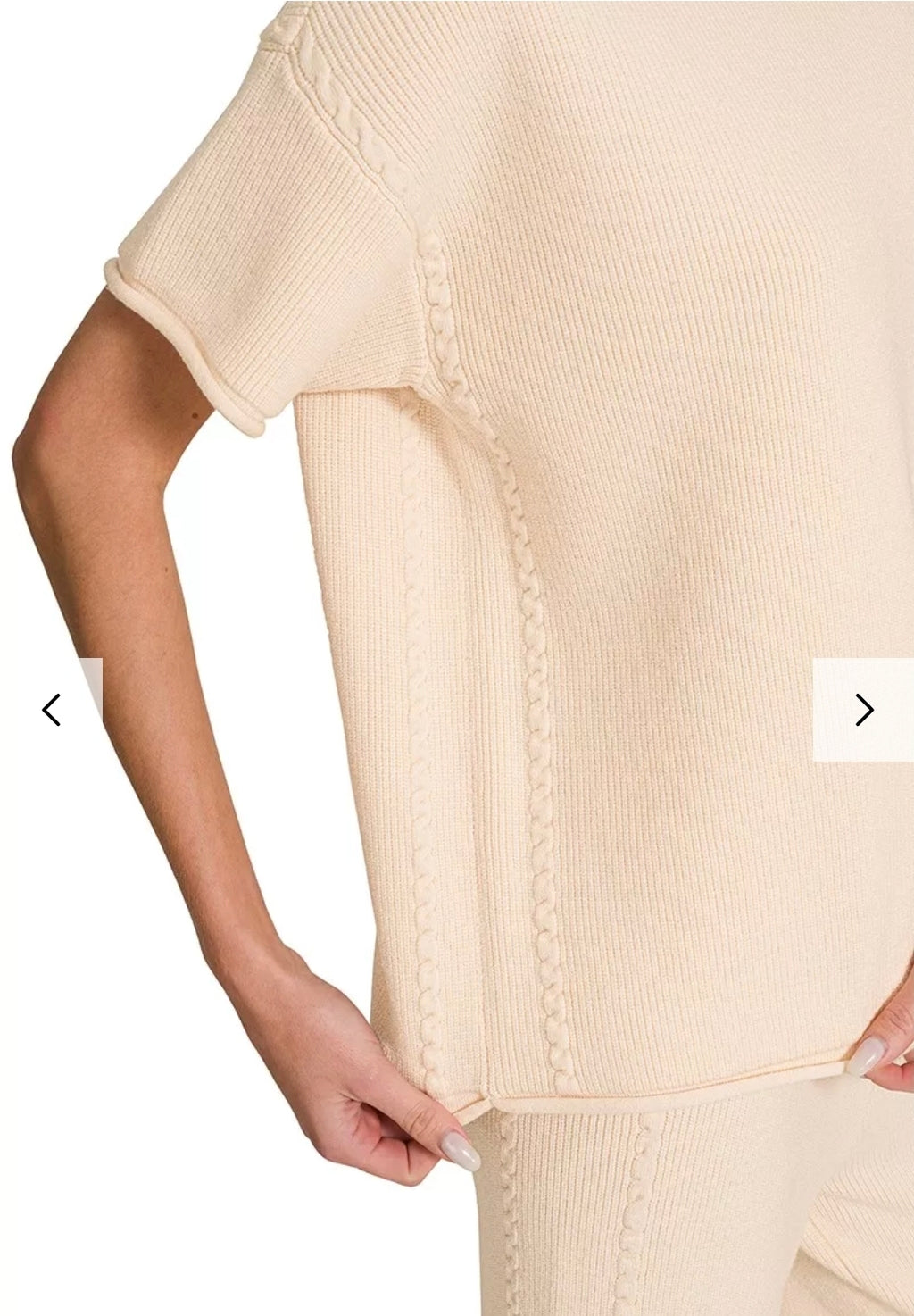Zenana Cable Detail Short Sleeve Top & Wide Leg Pants Set